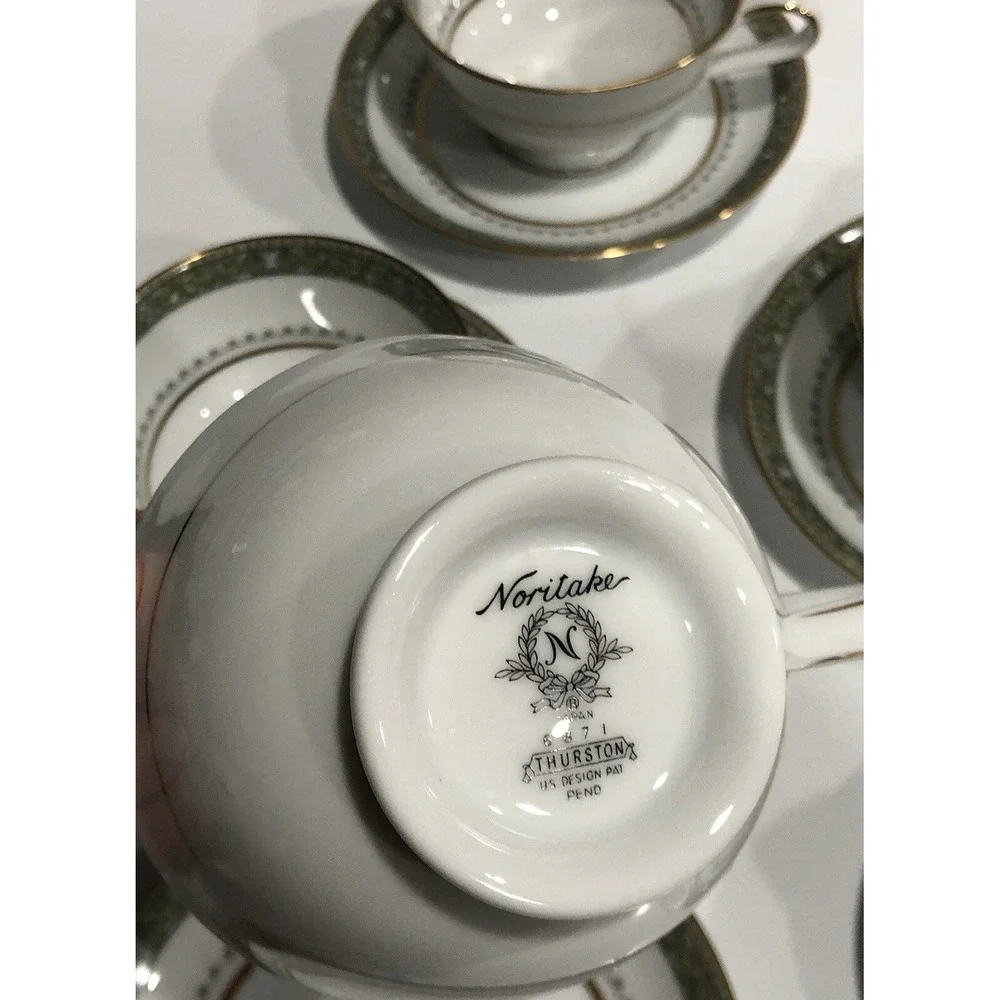 Noritake THURSTON 6871 Cup & Saucer‎ Set Lot of 5 Excellent Condition